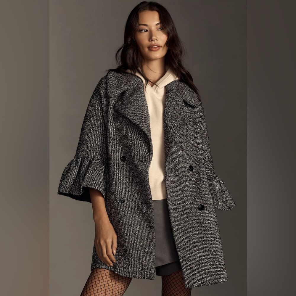 Size S Anthropologie women oversized Femme Peacoat NWT